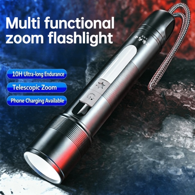 Outdoor Camping Lighting - 다기능 LED 손전등 줌 가능 COB