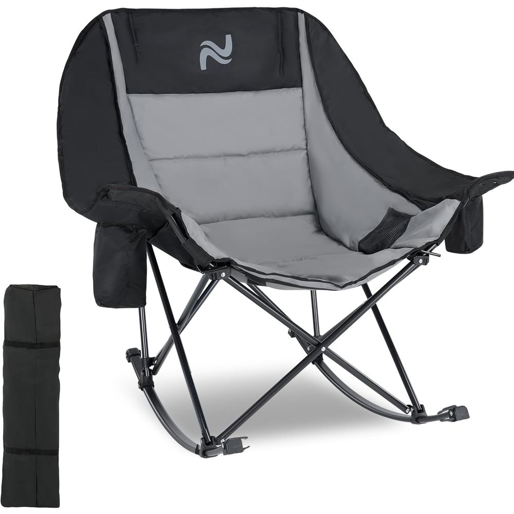 Outdoor Camping Rocking Chair - 휴대용 야외 흔들의자(쿨러백 포함) - 400lbs(약