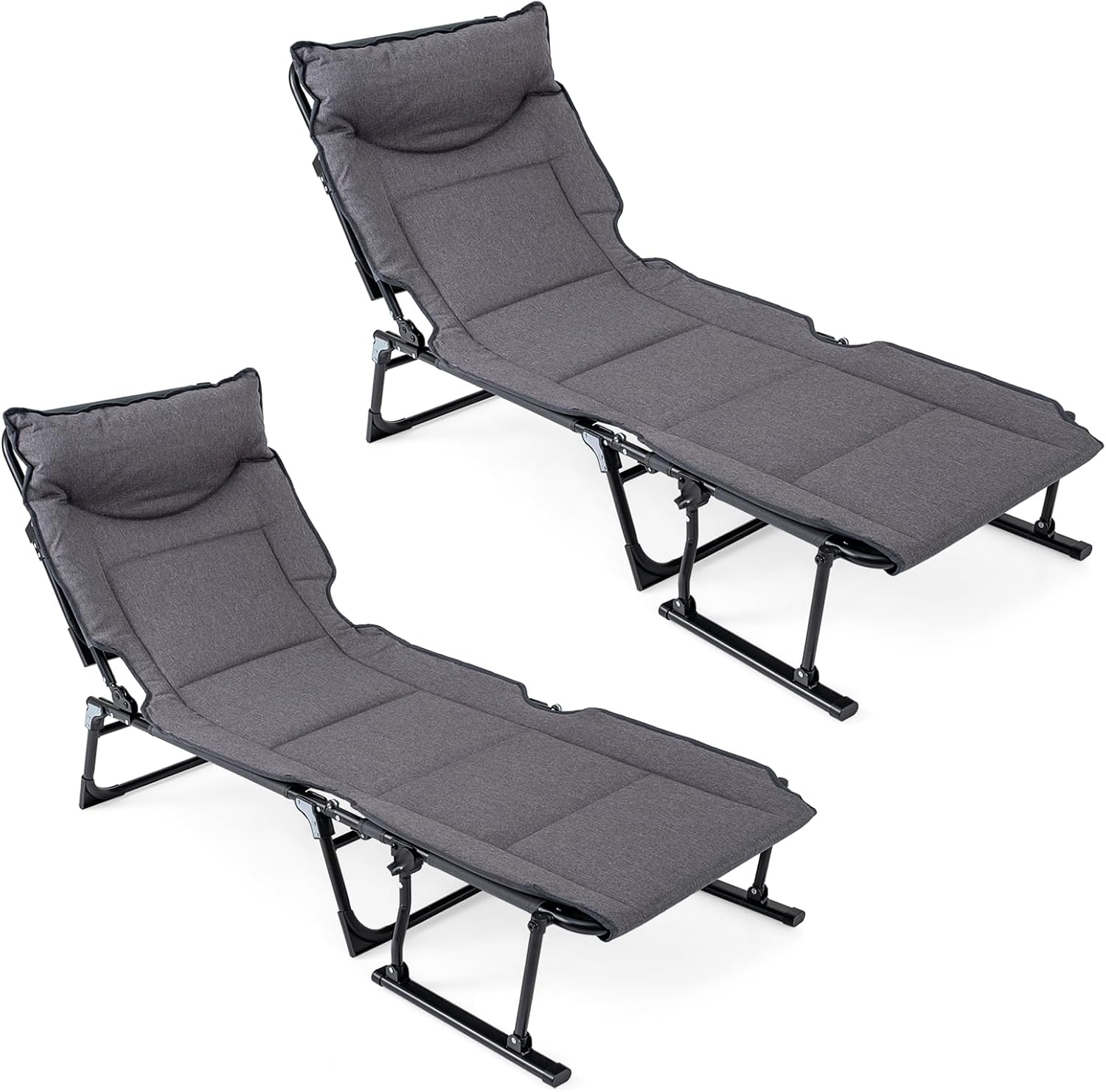 Outdoor Camping Chairs Folding - 접이식 파티오 라운지 의자 2개 세트,