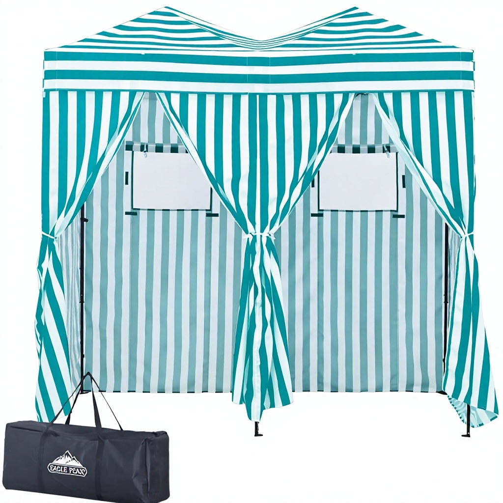 Outdoor Camping Tent - 야외용 휴대용 2룸 팝업 탈의실/차양 텐트,