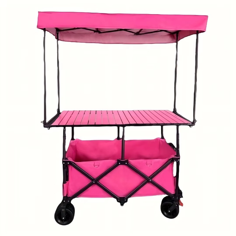 Outdoor Camping Folding Table - 접이식 철제 테이블 트롤리 카트 노점