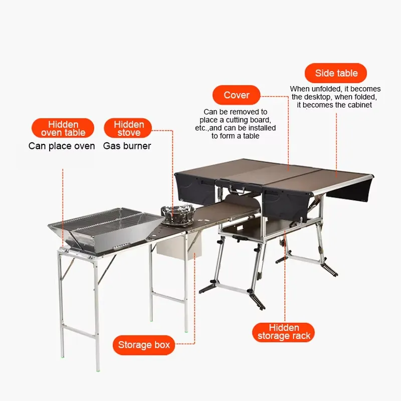 Outdoor Camping Kitchen Setup - 편리한 캠핑 주방 박스로 야외 주방