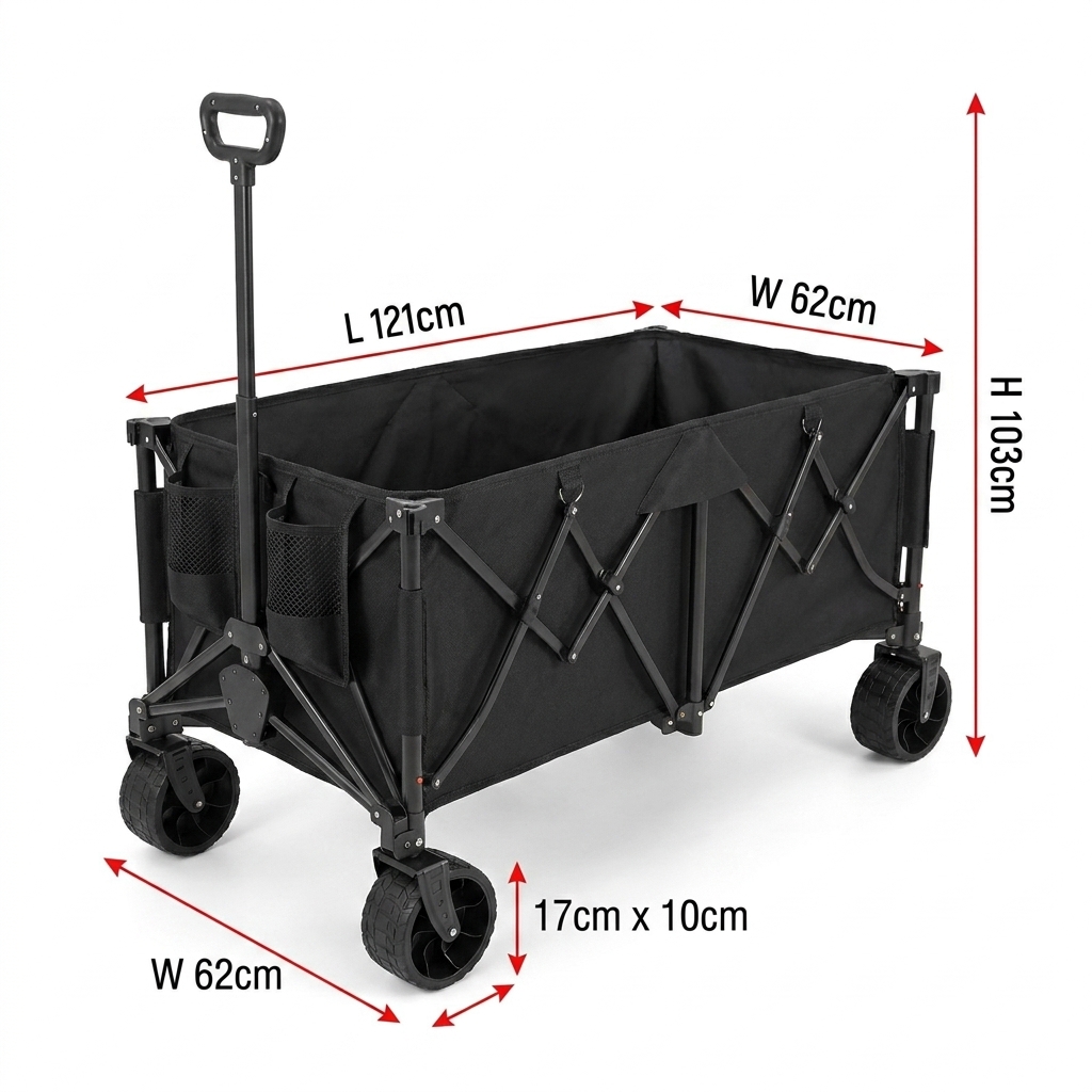 Outdoor Camping Folding Table - 맞춤형 헤비듀티 접이식 웨건 카트, 260L