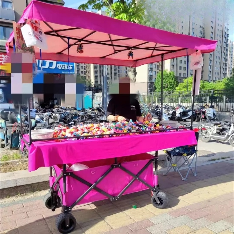 Outdoor Camping Folding Table - 대형 테이블판이 있는 이동식 노점 트롤리,