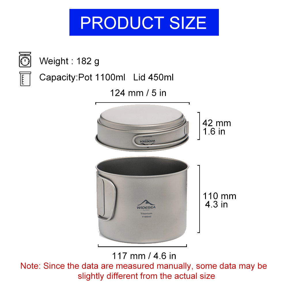Widesea 초경량 티타늄 캠핑 냄비 1100ml 접 - Outdoor Camping Cooking Equipment 리뷰 및 가격
