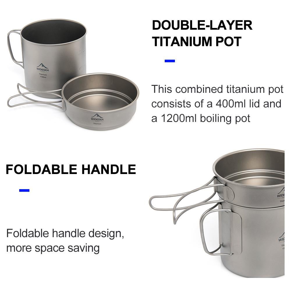 Widesea 초경량 티타늄 캠핑 냄비 1100ml 접 - Outdoor Camping Cooking Equipment 리뷰 및 가격