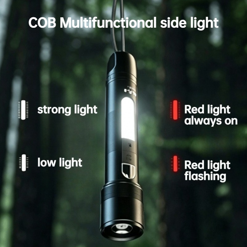 다기능 LED 손전등 줌 가능 COB 사이드 라이트 충 - Outdoor Camping Lighting 리뷰 및 가격