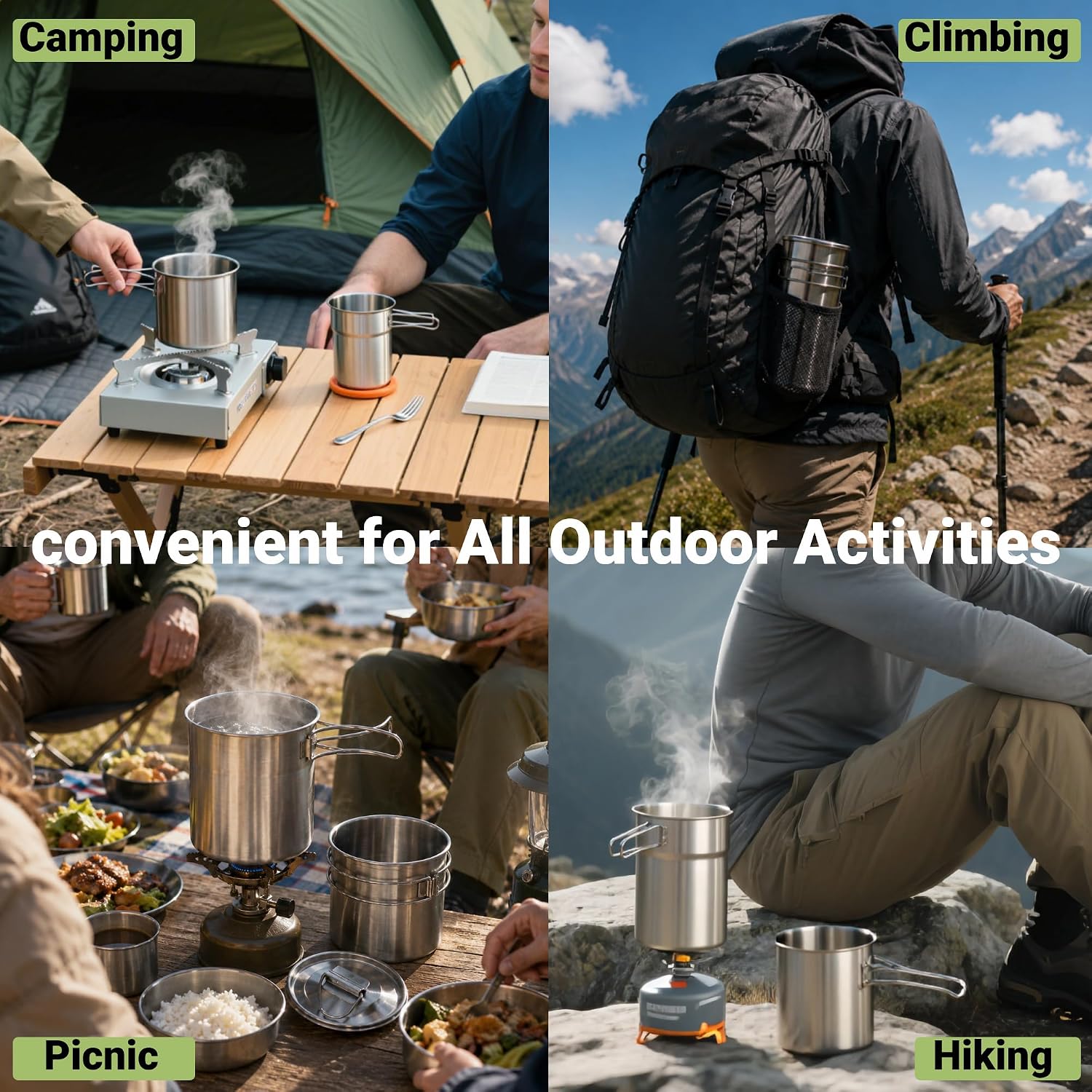 접이식 캠핑컵 머그컵 캠핑 냄비 조리기구 304 식품  - Outdoor Camping Cooking Equipment 리뷰 및 가격