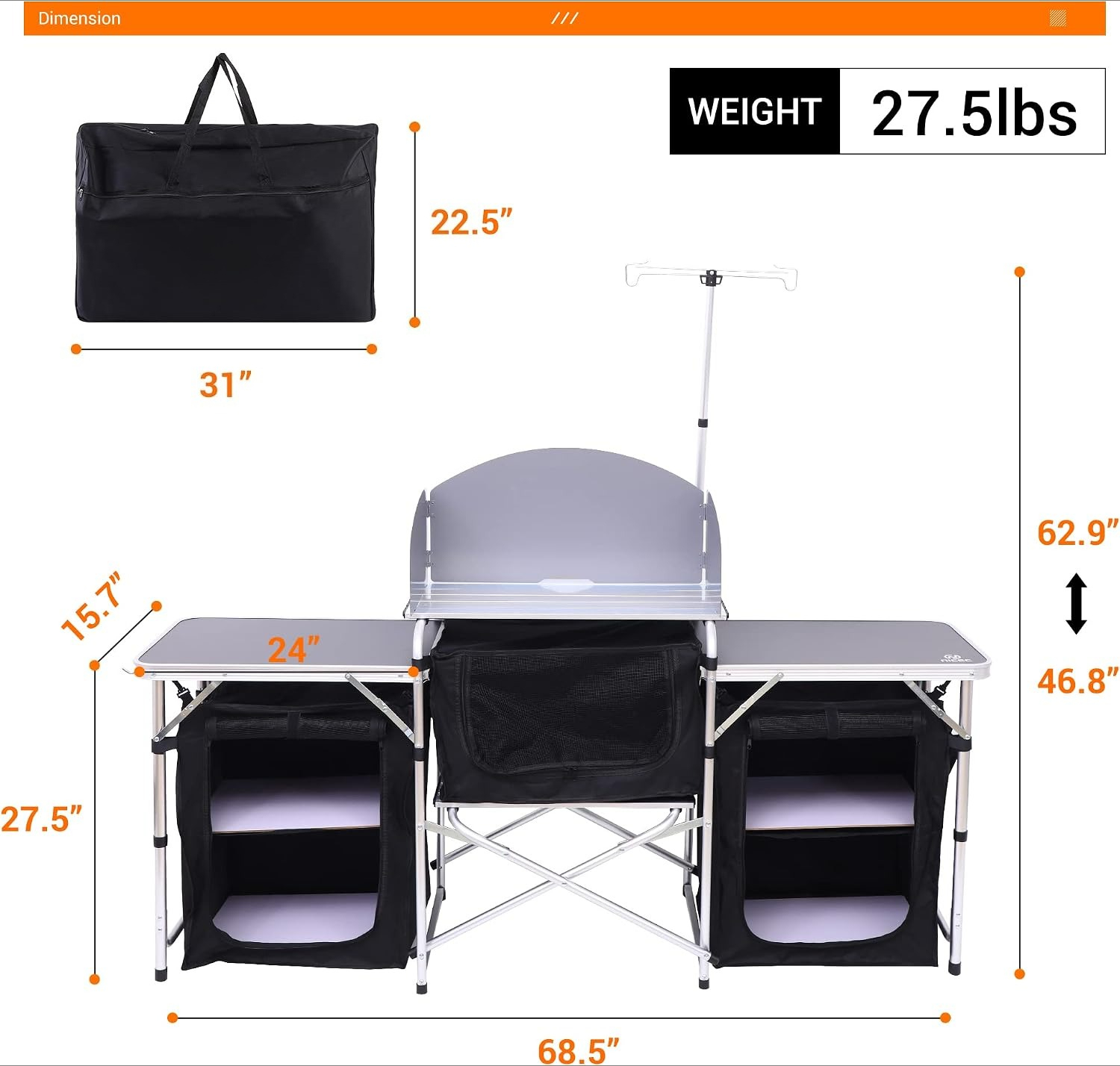 접이식 캠핑 키친 테이블 쿡 스테이션 업그레이드 라이트 - Outdoor Camping Kitchen Setup 리뷰 및 가격
