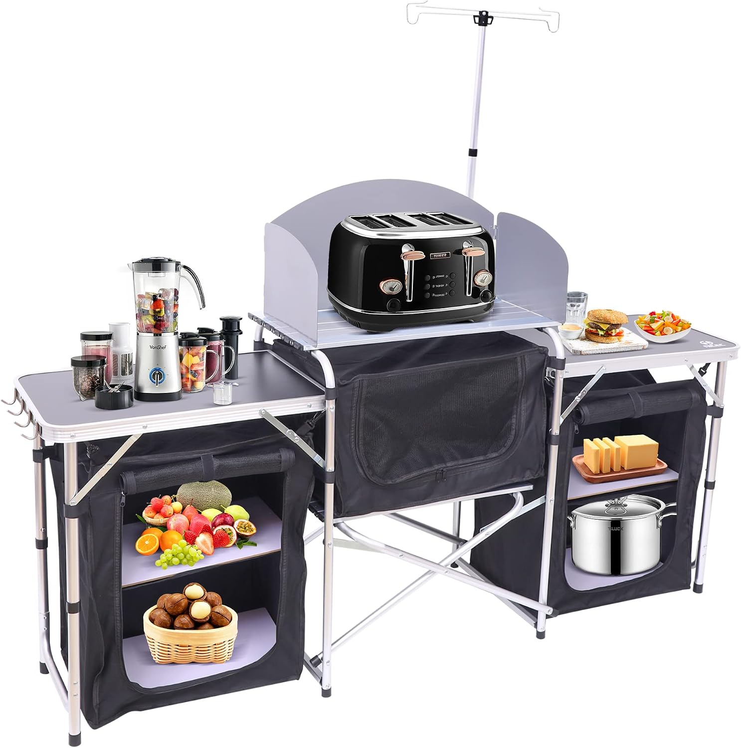 접이식 캠핑 키친 테이블 쿡 스테이션 업그레이드 라이트 - Outdoor Camping Kitchen Setup 리뷰 및 가격
