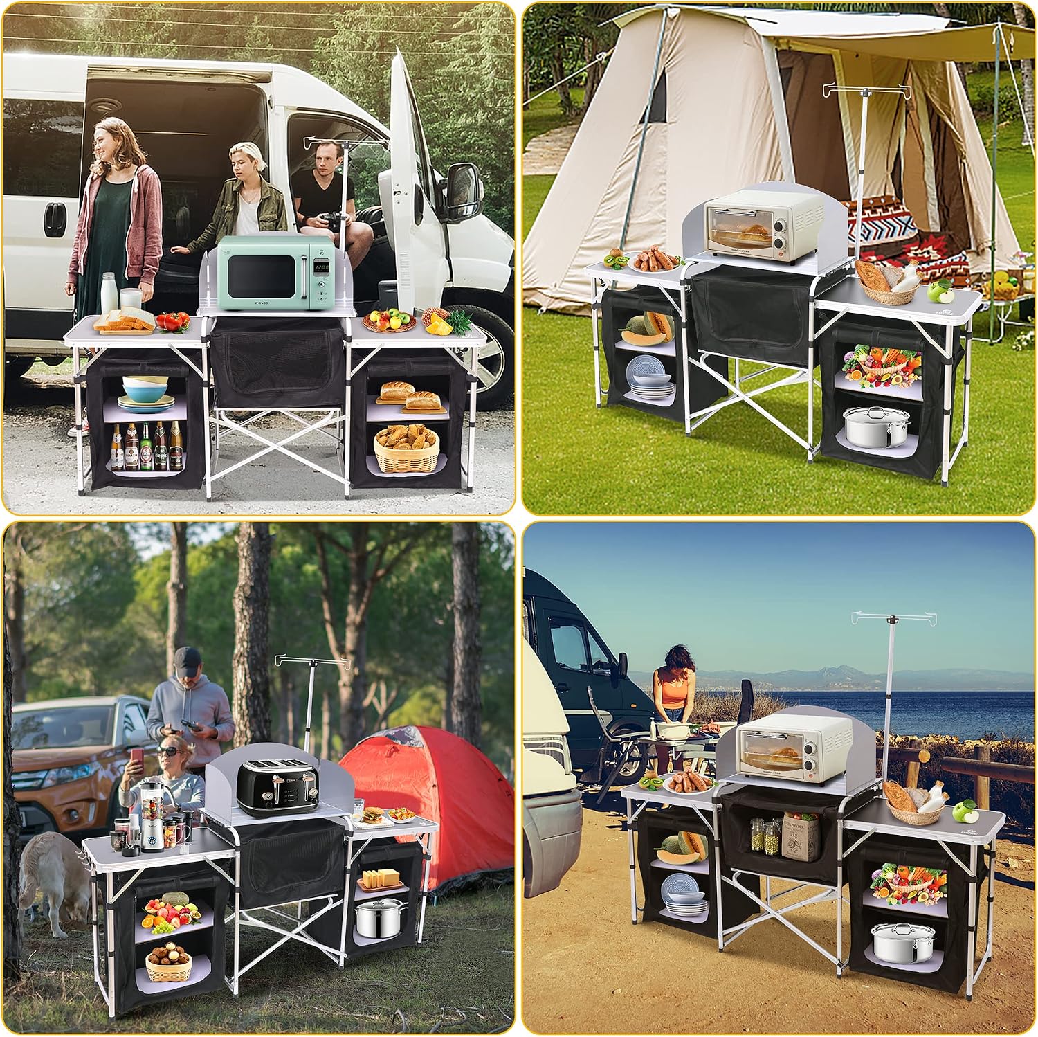 접이식 캠핑 키친 테이블 쿡 스테이션 업그레이드 라이트 - Outdoor Camping Kitchen Setup 리뷰 및 가격
