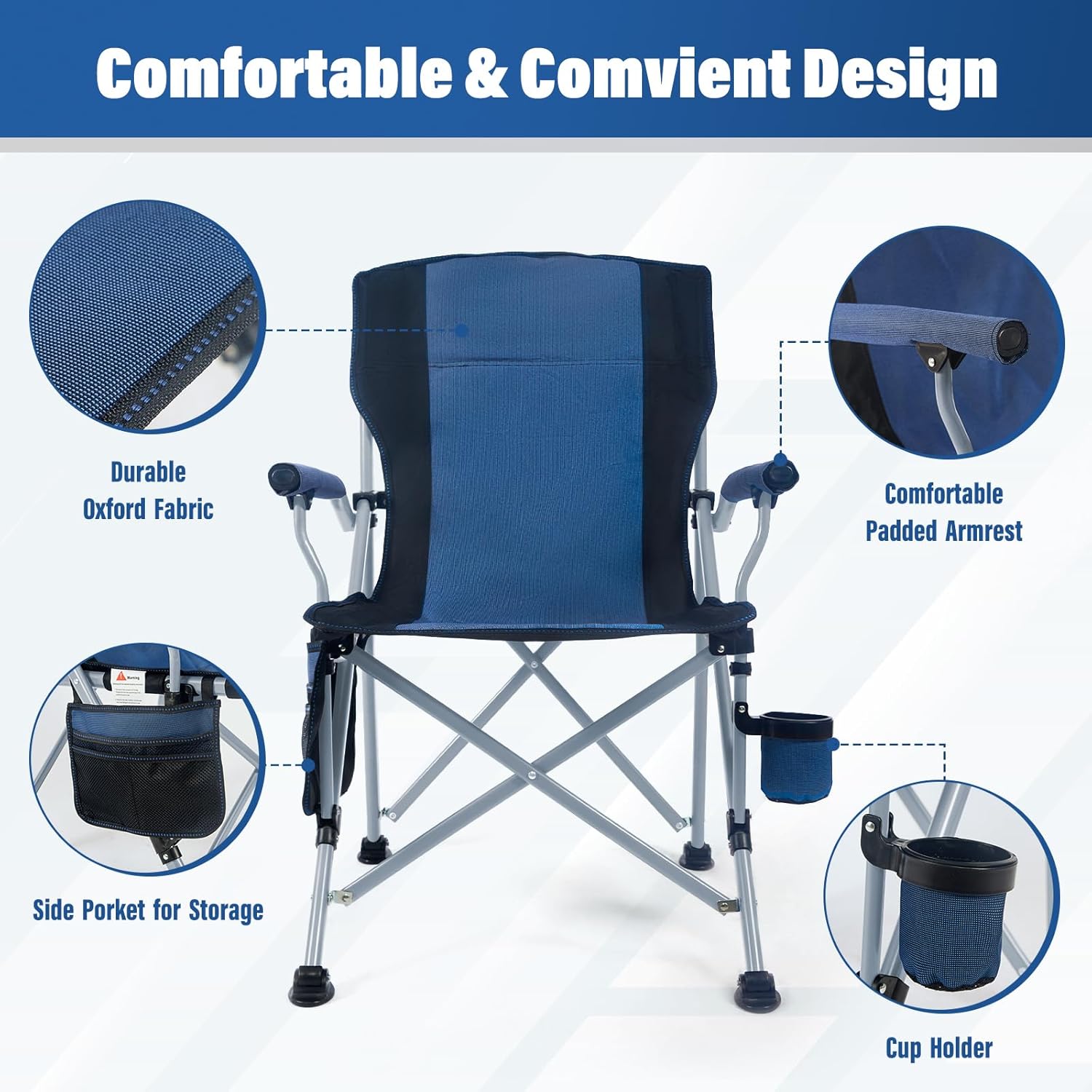 공장 도매 야외 휴대용 접이식 캠핑 의자 컵홀더가 있는 - Outdoor Camping Chairs Folding 리뷰 및 가격