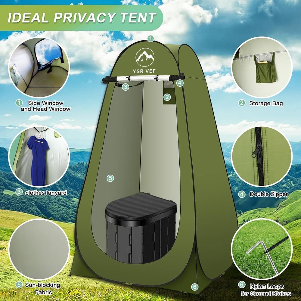 휴대용 화장실 키트, 팝업식 개인 텐트와 똥 젤 화장실 - Outdoor Camp 리뷰 및 가격