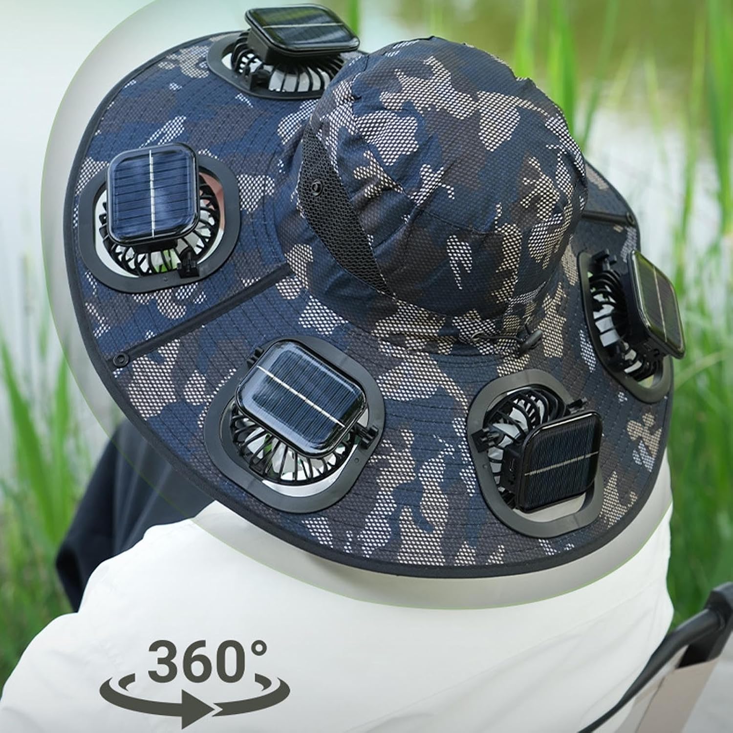 핫 6 팬 솔라 팬 모자 통기성 자외선 차단 넓은 챙  - Outdoor Camping Hat 리뷰 및 가격