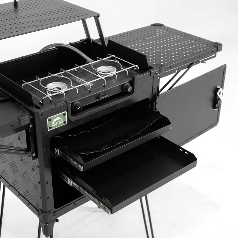 디럭스 가족 캠핑 주방 세트, 듀얼 스토브 시스템, 도 - Outdoor Camping Kitchen Setup 리뷰 및 가격