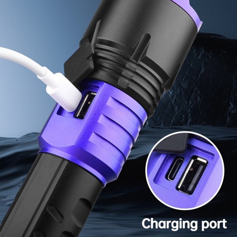 다기능 강력 LED 손전등 USB 충전 줌 가능 디지털 - Outdoor Camping Lighting 리뷰 및 가격