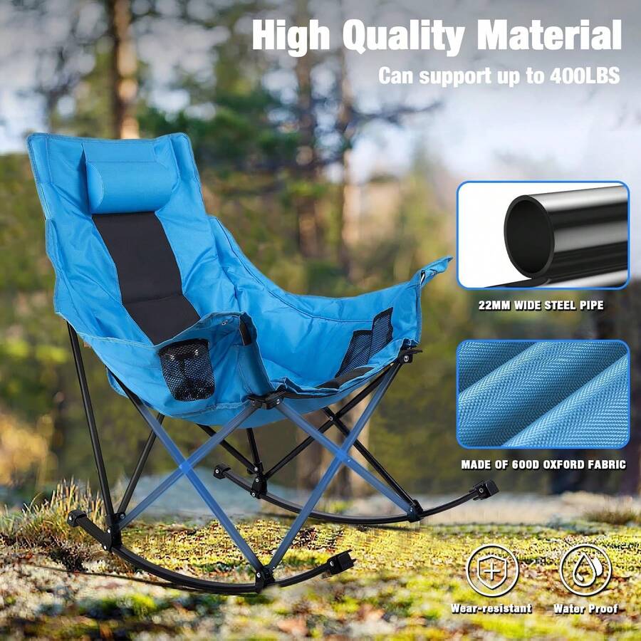 성인용 야외 접이식 흔들의자 캠핑 의자 – 휴대용 대형 - Outdoor Camping Rocking Chair 리뷰 및 가격