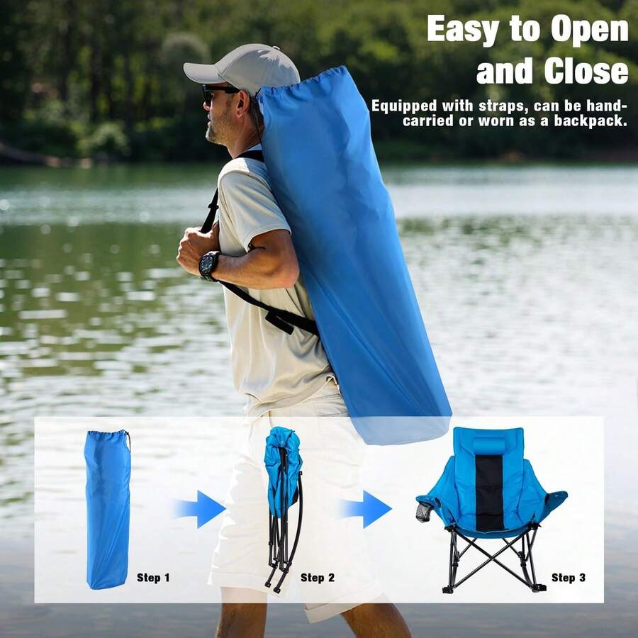 성인용 야외 접이식 흔들의자 캠핑 의자 – 휴대용 대형 - Outdoor Camping Rocking Chair 리뷰 및 가격