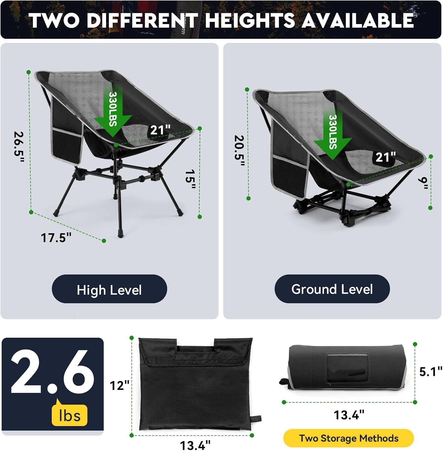 경량 캠핑 의자, 성인용 캠핑 의자, 높이 조절 가능한 - Outdoor Camping Chairs Folding 리뷰 및 가격
