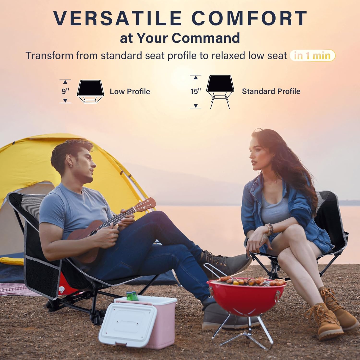 경량 캠핑 의자, 성인용 캠핑 의자, 높이 조절 가능한 - Outdoor Camping Chairs Folding 리뷰 및 가격
