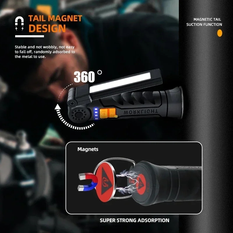 휴대용 COB LED 손전등 USB 충전식 작업등 내장 - Outdoor Camping Lighting 리뷰 및 가격