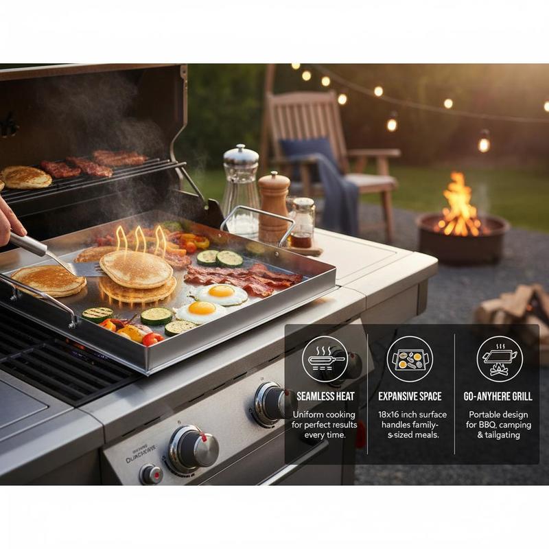 범용 플랫탑 그리들 18x16인치 캠핑, 테일게이팅 파 - Outdoor Camping Cooking Equipment 리뷰 및 가격