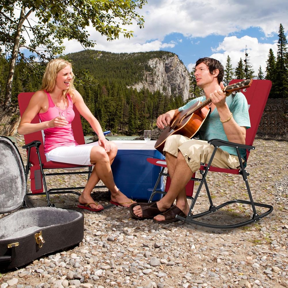 금속 프레임이 있는 초대형 패딩 처리된 야외 흔들의자, - Outdoor Camping Rocking Chair 리뷰 및 가격