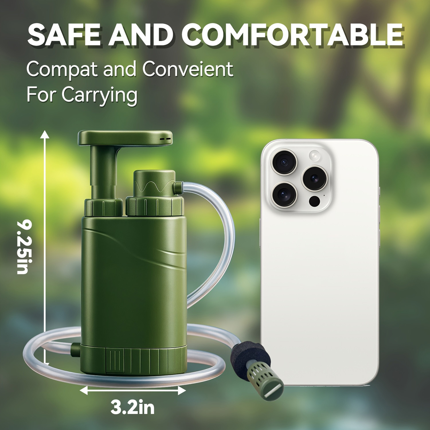 휴대용 정수 펌프 (교체 가능한 0.01 미크론 탄소  - Portable Water Filter 리뷰 및 가격