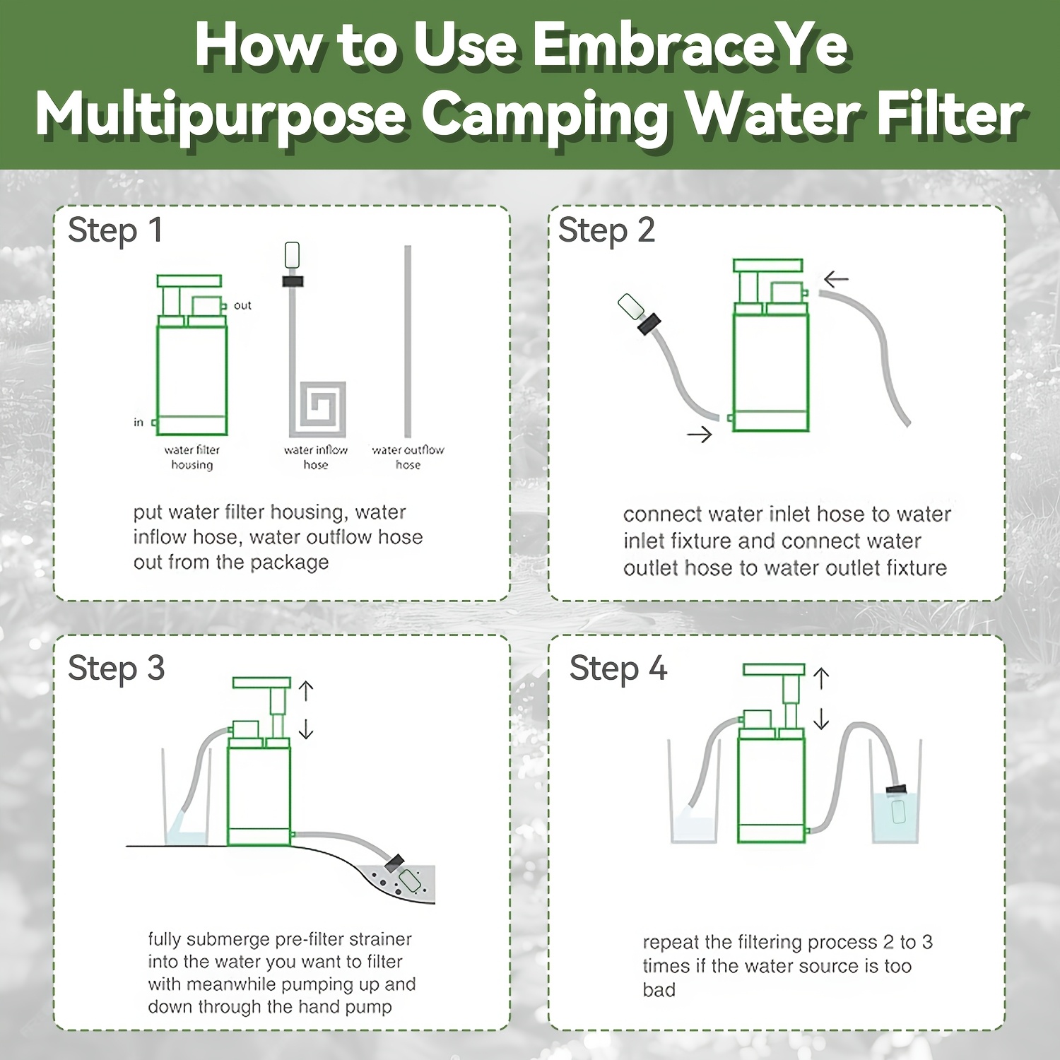 휴대용 정수 펌프 (교체 가능한 0.01 미크론 탄소  - Portable Water Filter 리뷰 및 가격
