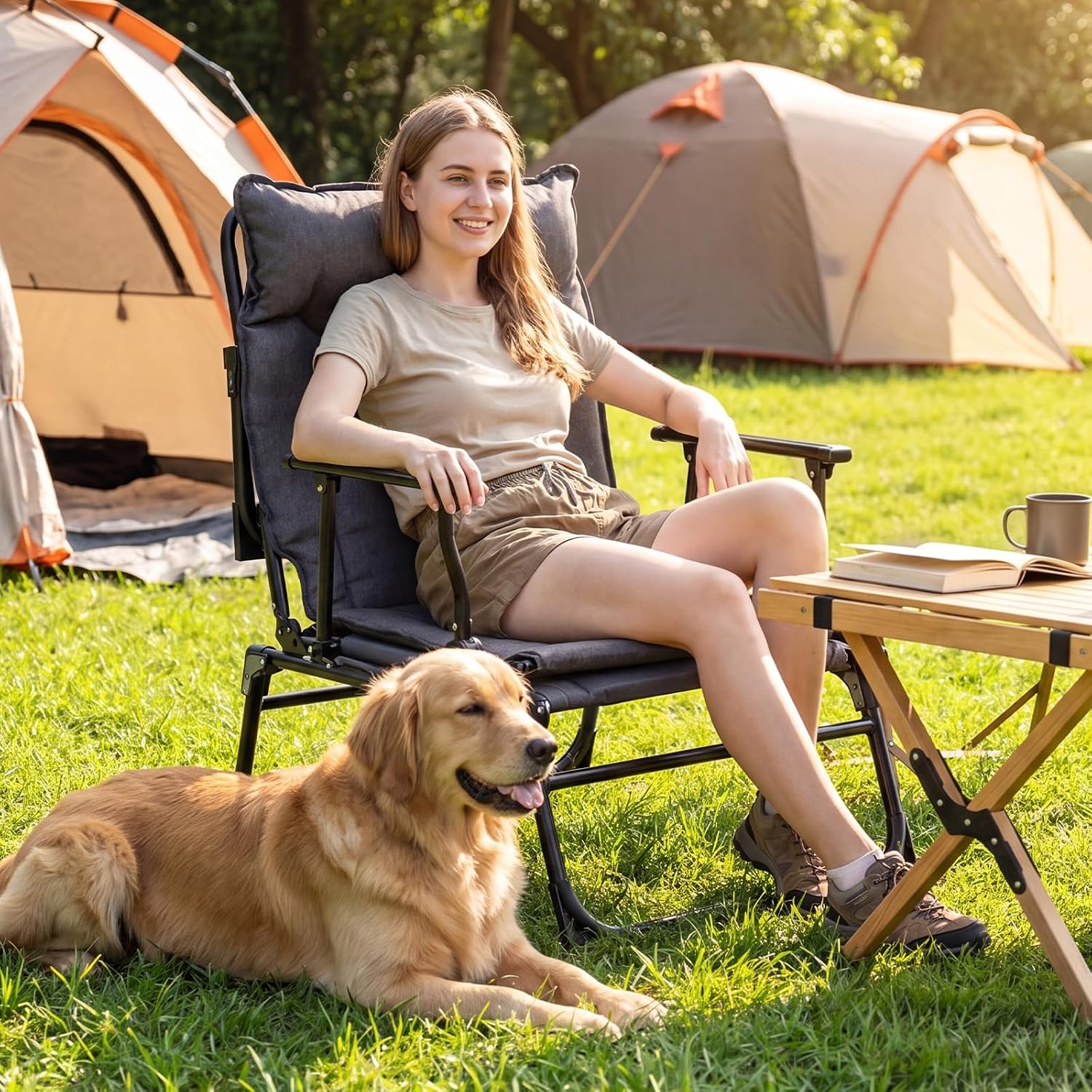접이식 파티오 라운지 의자 2개 세트, 조절 가능한 리 - Outdoor Camping Chairs Folding 리뷰 및 가격
