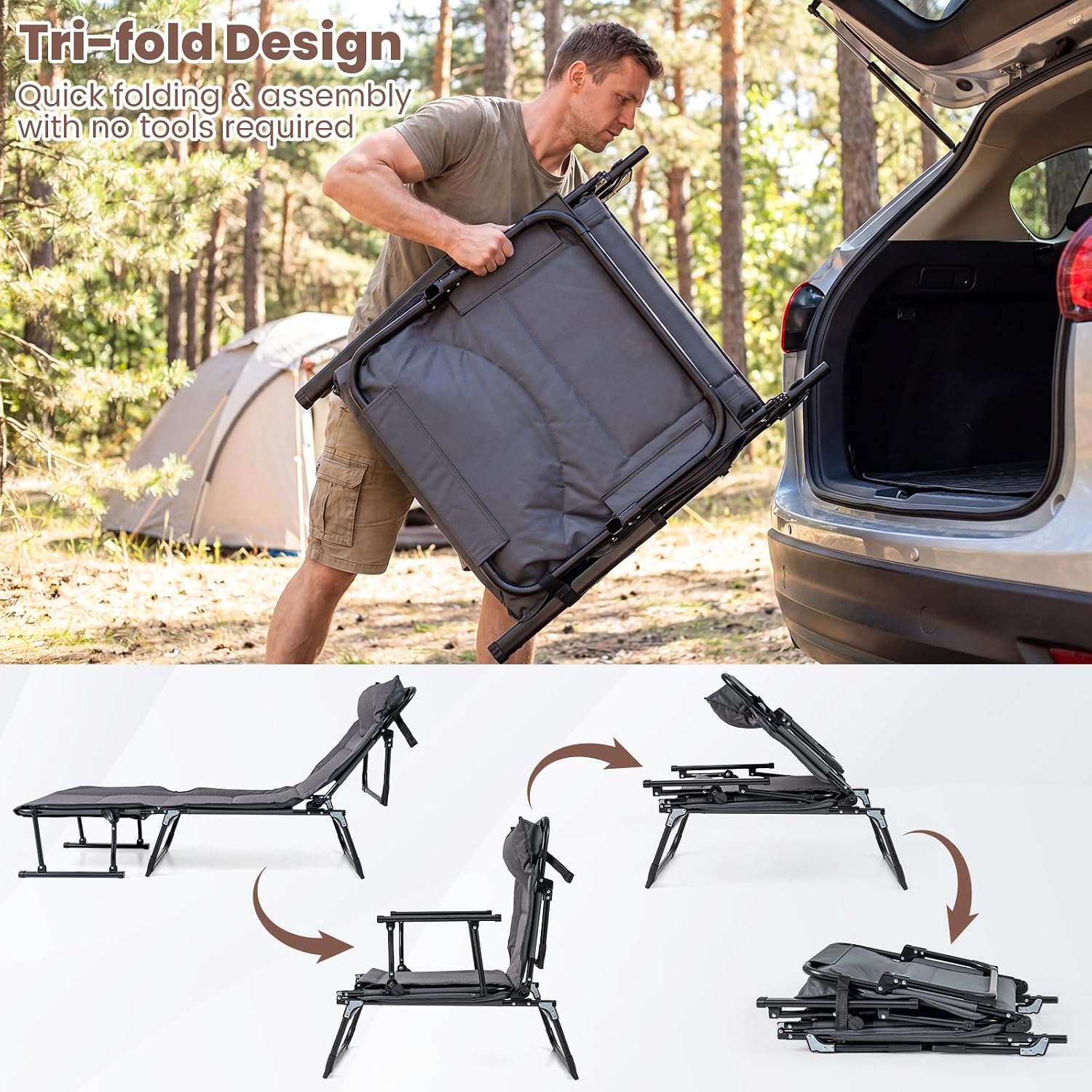접이식 파티오 라운지 의자 2개 세트, 조절 가능한 리 - Outdoor Camping Chairs Folding 리뷰 및 가격