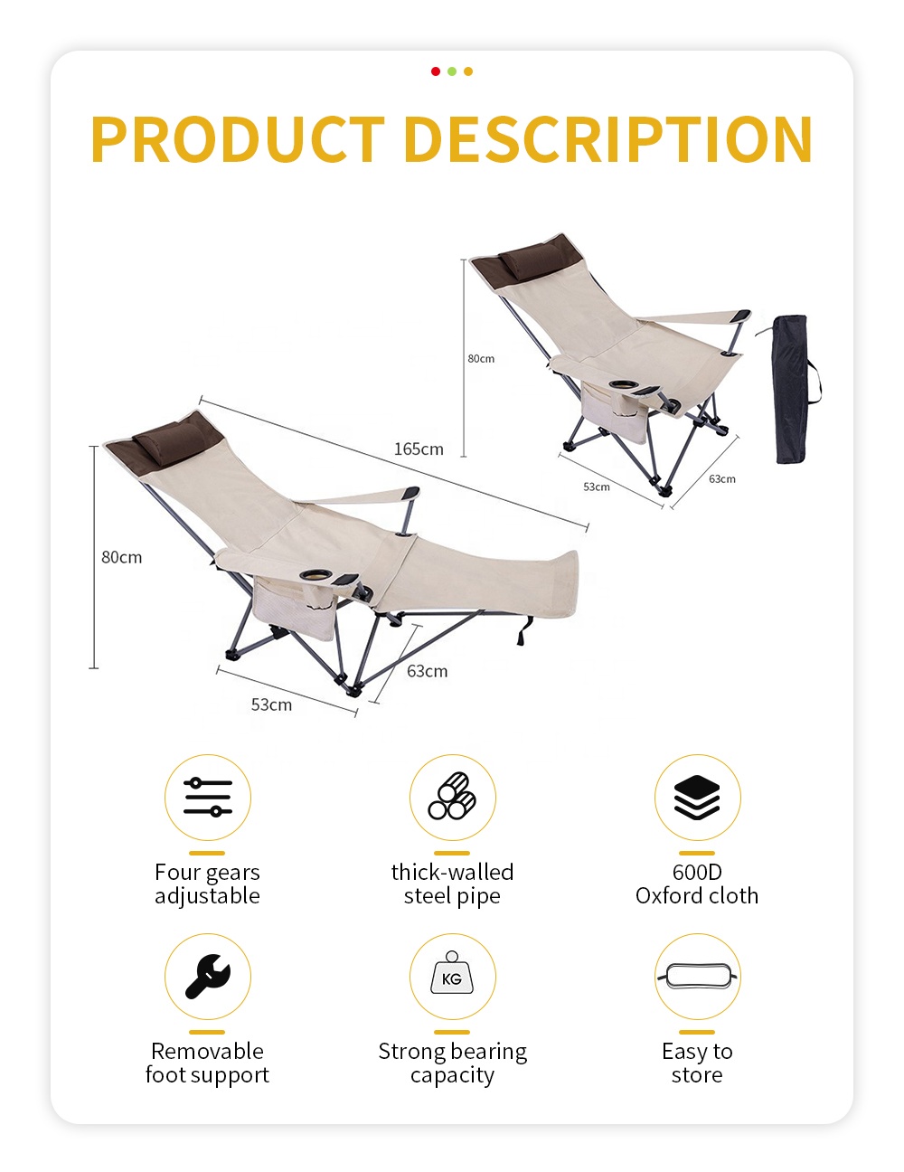 휴대용 접이식 리클라이닝 의자, 가볍고 조절 가능한 야 - Outdoor Camping Chairs Folding 리뷰 및 가격