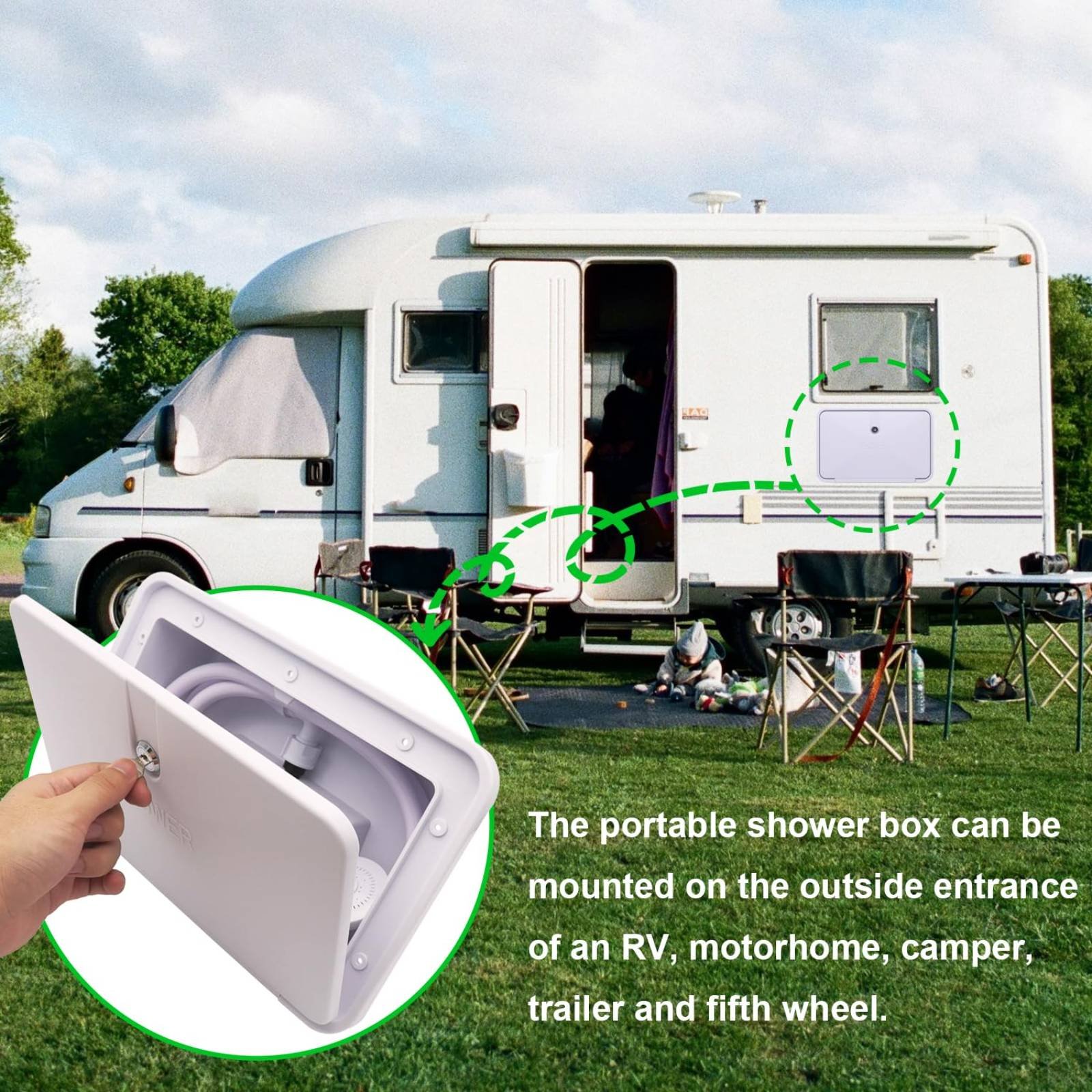 RV 외부 샤워 박스 소형 RV 야외 샤워 키트 캠핑  - Outdoor Camping Shower 리뷰 및 가격