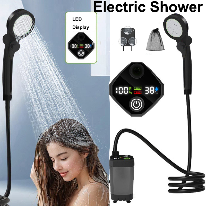 야외용 전기 샤워 세트 LED 디스플레이 화면 6000 - Outdoor Camping Shower 리뷰 및 가격