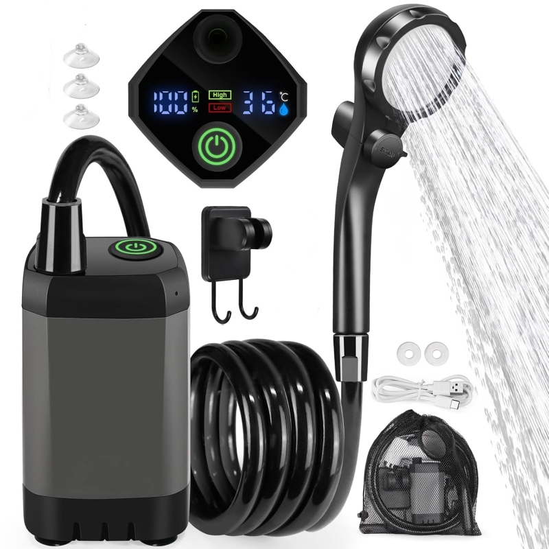 야외용 전기 샤워 세트 LED 디스플레이 화면 6000 - Outdoor Camping Shower 리뷰 및 가격