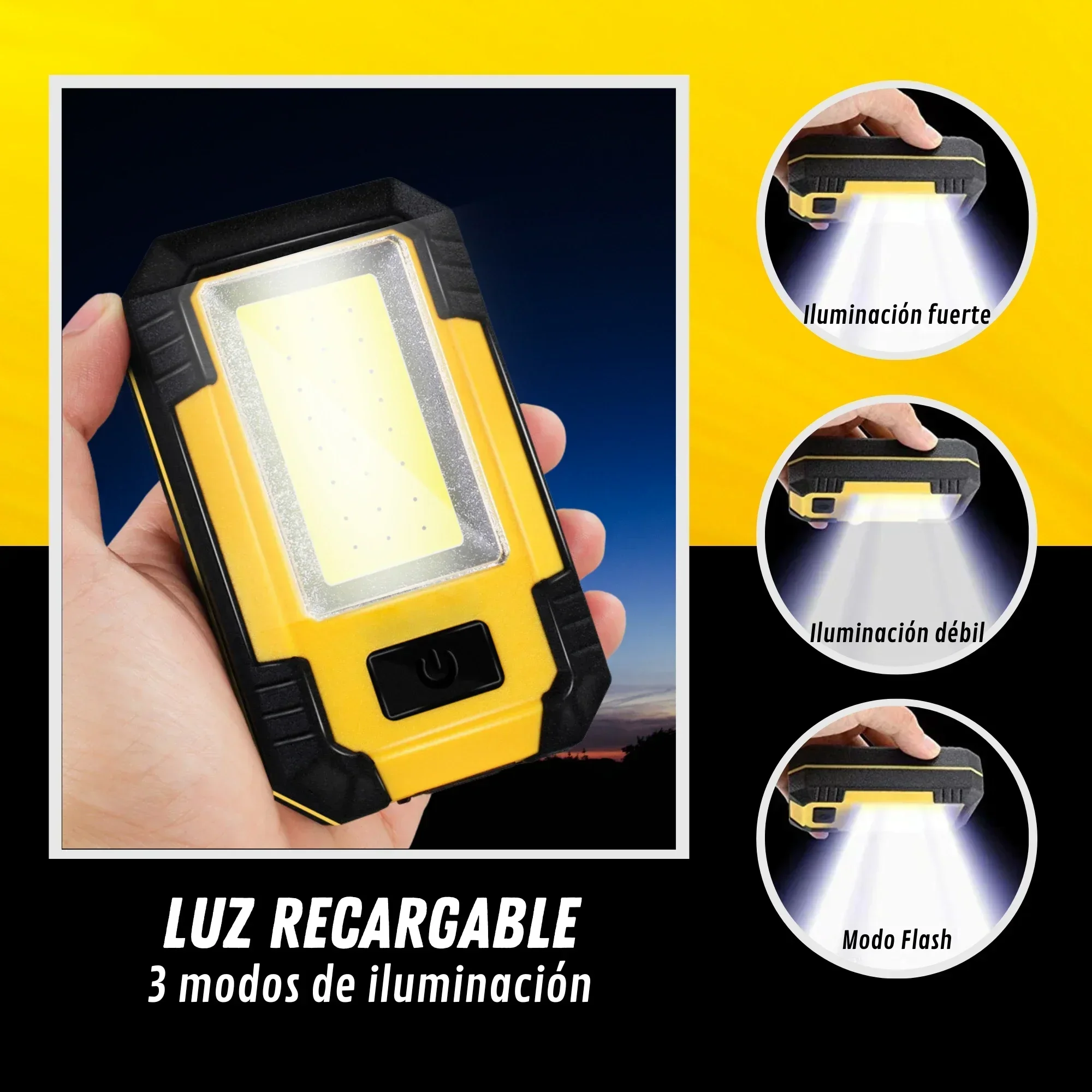 휴대용 4000mAh 충전식 작업등 초강력 COB 손전 - Outdoor Camping Lighting 리뷰 및 가격