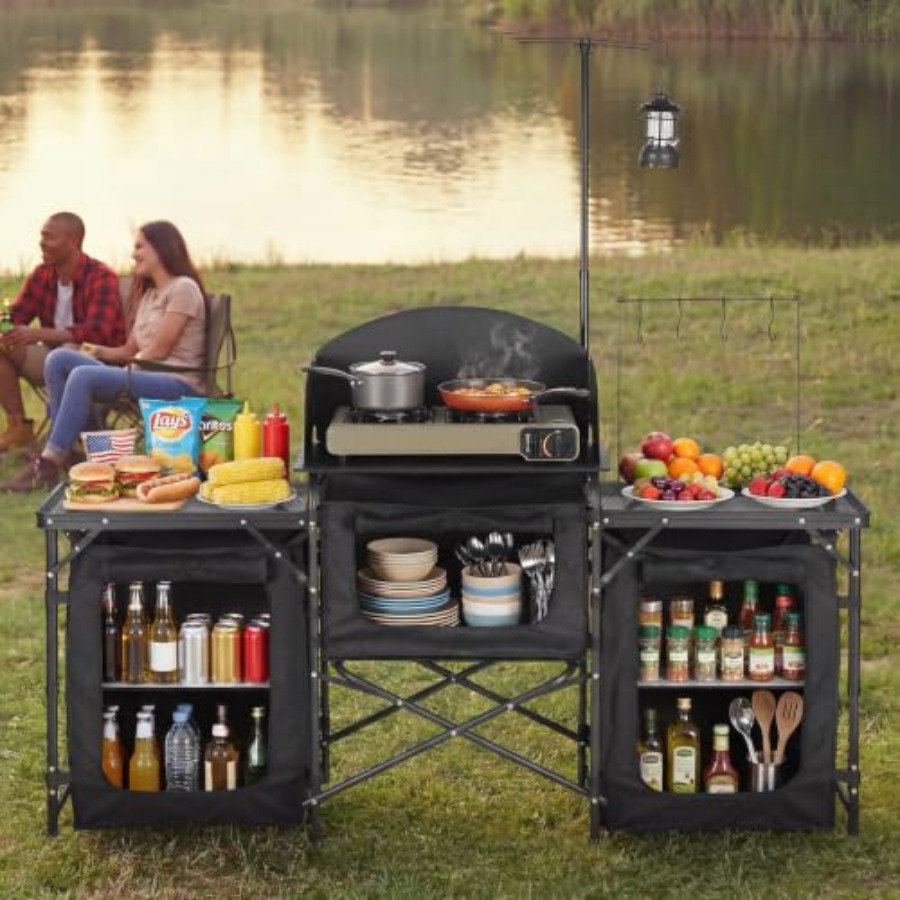 접이식 캠핑 테이블, 야외용 휴대용 테이블, 빠른 설치 - Outdoor Camping Kitchen Setup 리뷰 및 가격
