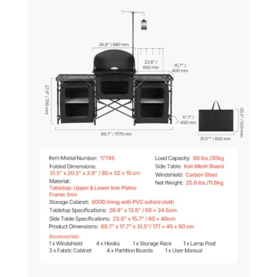 접이식 캠핑 테이블, 야외용 휴대용 테이블, 빠른 설치 - Outdoor Camping Kitchen Setup 리뷰 및 가격