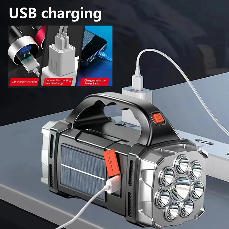 휴대용 강력한 USB 충전식 손전등 태양광 LED 라이 - Outdoor Camping Lighting 리뷰 및 가격