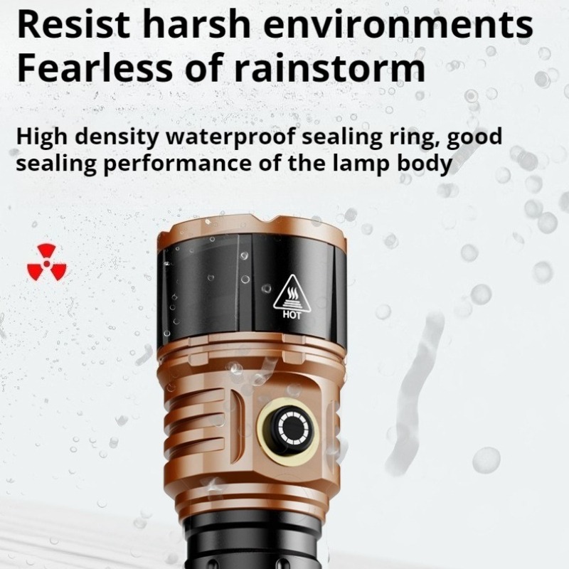 강력한 조명 고출력 LED 손전등 타입-C 충전 방수  - Outdoor Camping Lighting 리뷰 및 가격