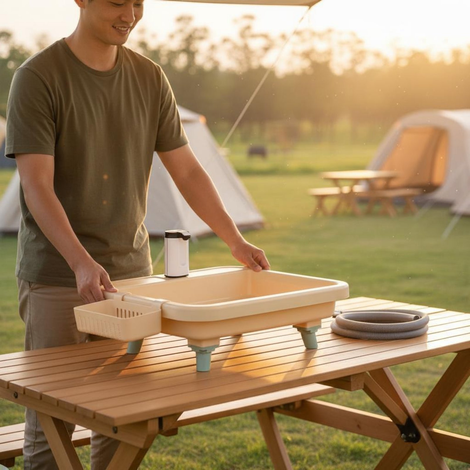 휴대용 손씻기 스테이션, 원터치 기능 캠핑용 세척 스테 - Outdoor Camp 리뷰 및 가격