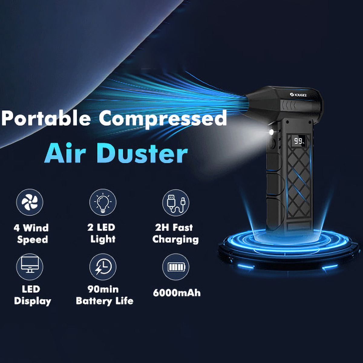 130000RPM 고속 강력 터보 팬 2*3000mAh - Outdoor Camping Misting Fan 리뷰 및 가격