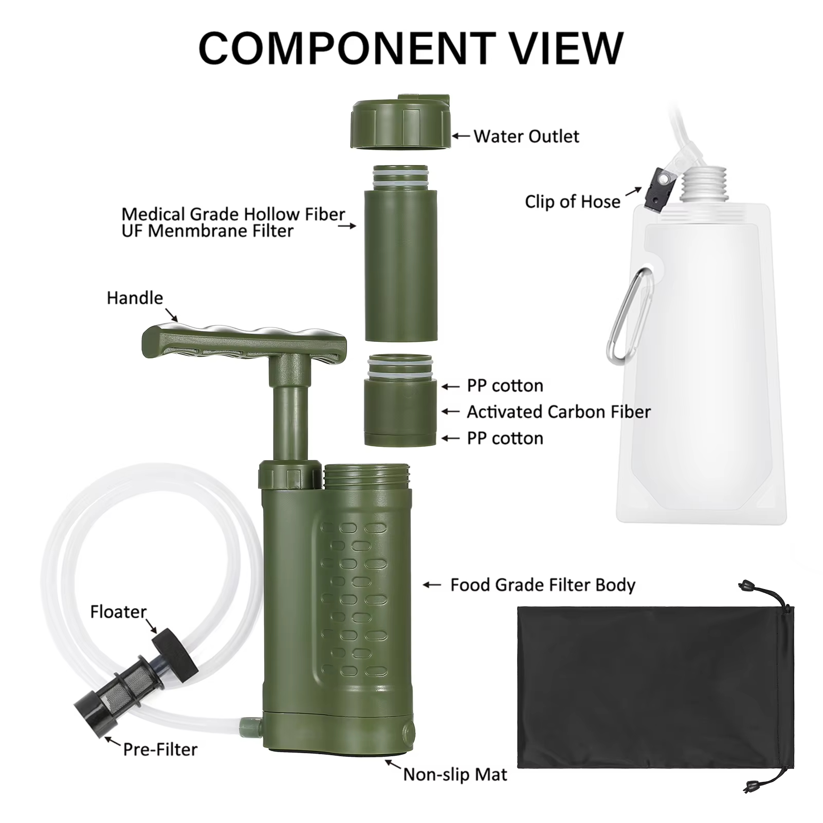 야외 응급 여과 도구 하이킹 정수기 소형 0.01 미크 - Portable Water Filter 리뷰 및 가격