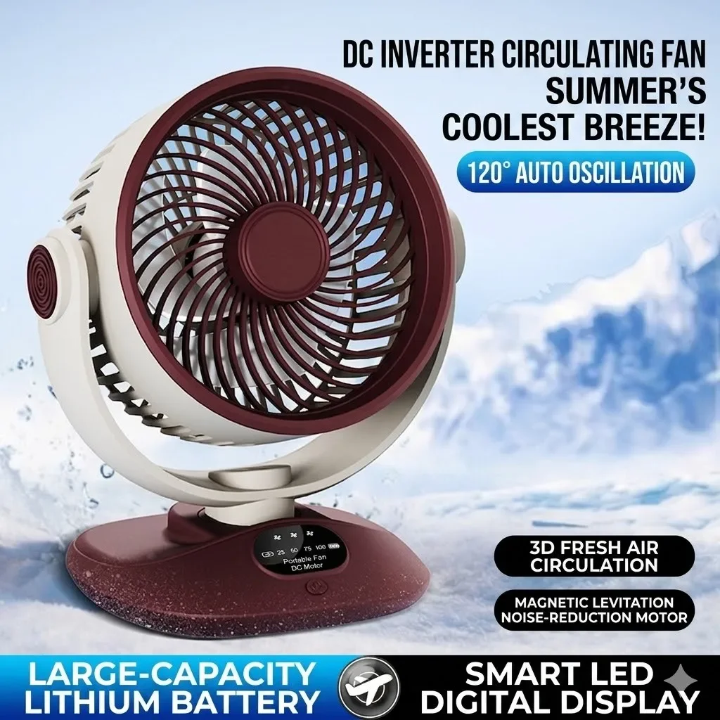 데스크탑 팬 충전식 터보 공기 순환기 3 속도 LED  - Outdoor Camping Misting Fan 리뷰 및 가격