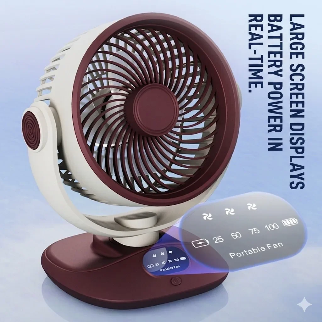 데스크탑 팬 충전식 터보 공기 순환기 3 속도 LED  - Outdoor Camping Misting Fan 리뷰 및 가격