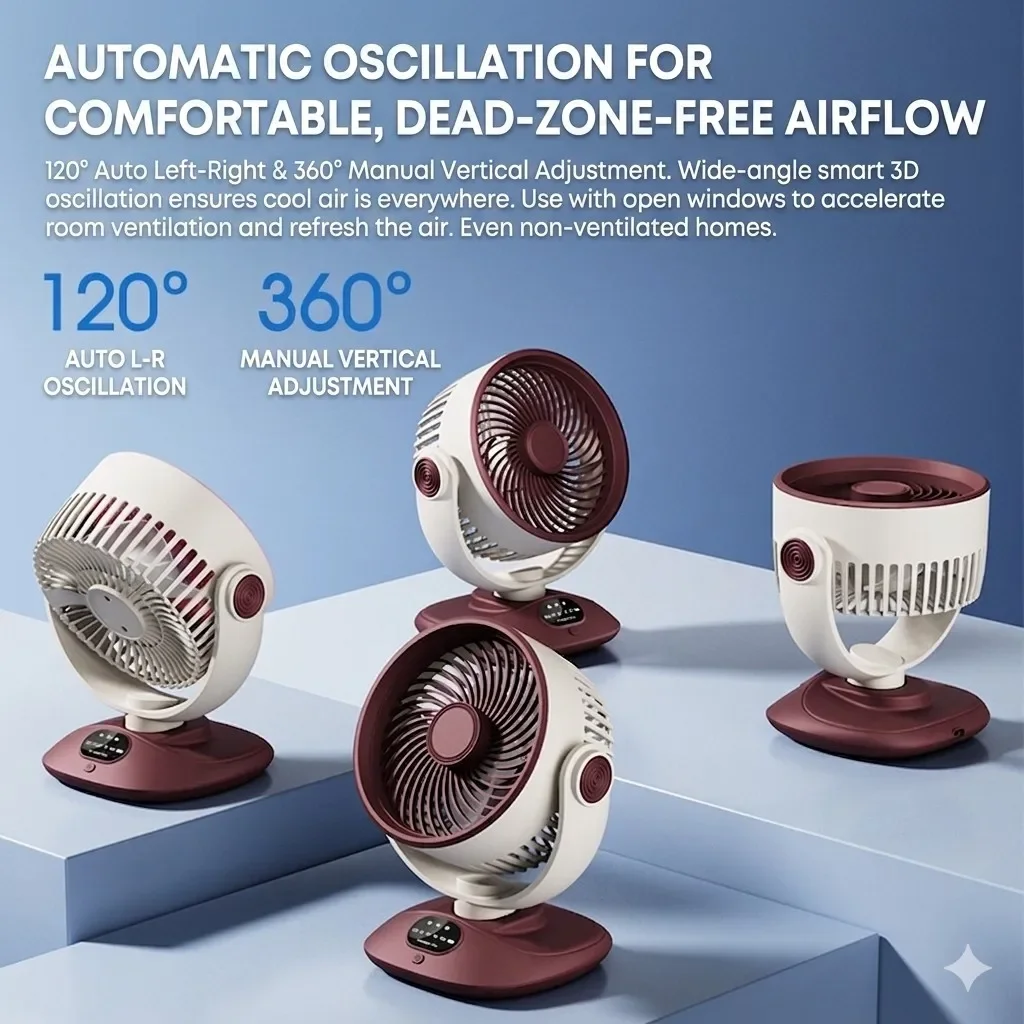 데스크탑 팬 충전식 터보 공기 순환기 3 속도 LED  - Outdoor Camping Misting Fan 리뷰 및 가격