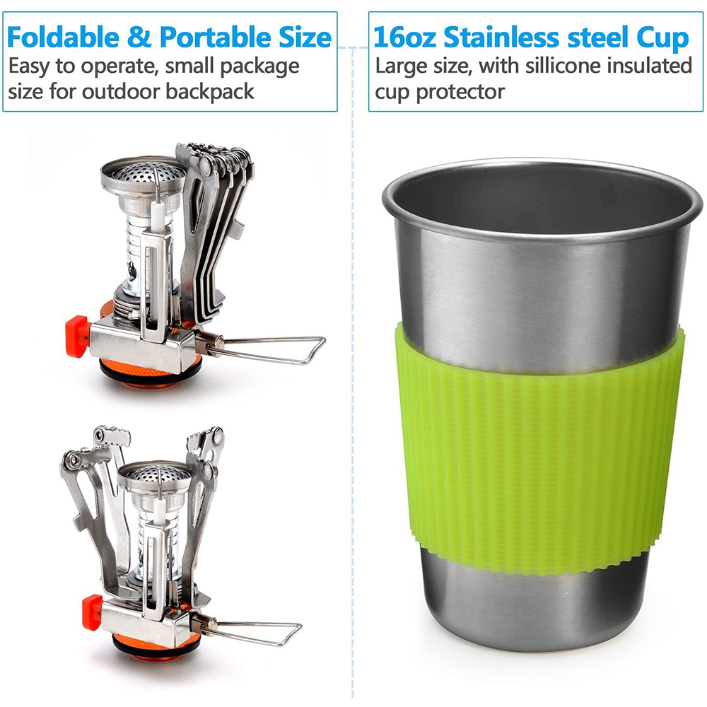 스토브가있는 캠핑 조리기구 키트 야외 요리 세트 야외  - Outdoor Camping Cooking Equipment 리뷰 및 가격
